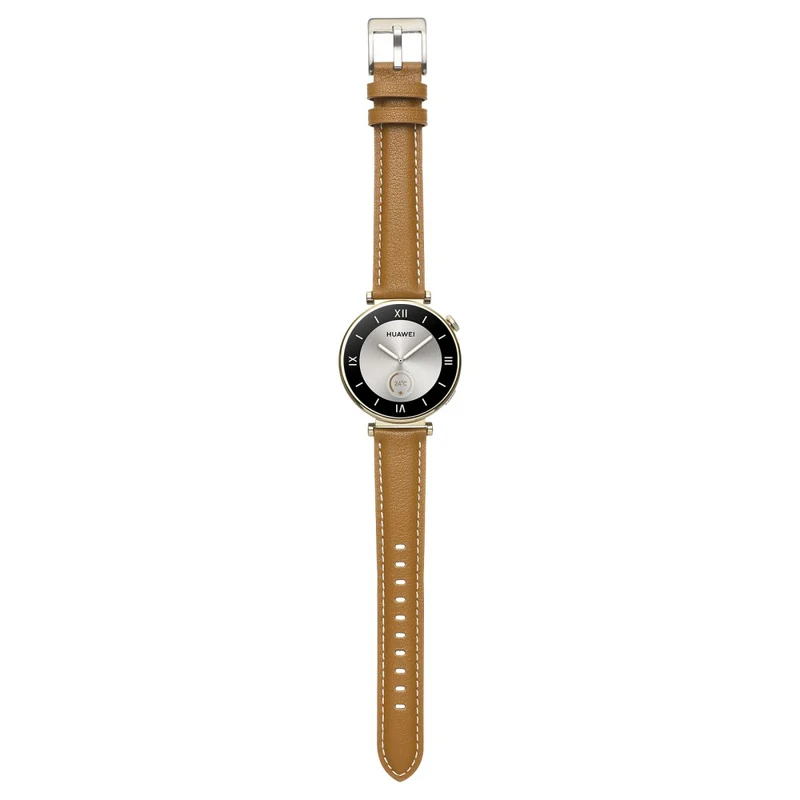 18mm Watch Strap for Huawei Watch GT 4 41mm / Garmin Venu 3S Genuine Cow Leather Watch Band - Dark Grey