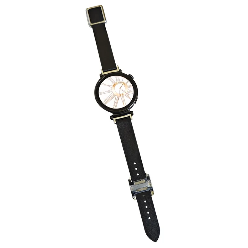 18mm Universal Smart Watch Band Leather Strap Replacement with Square Buckle - Light Pink