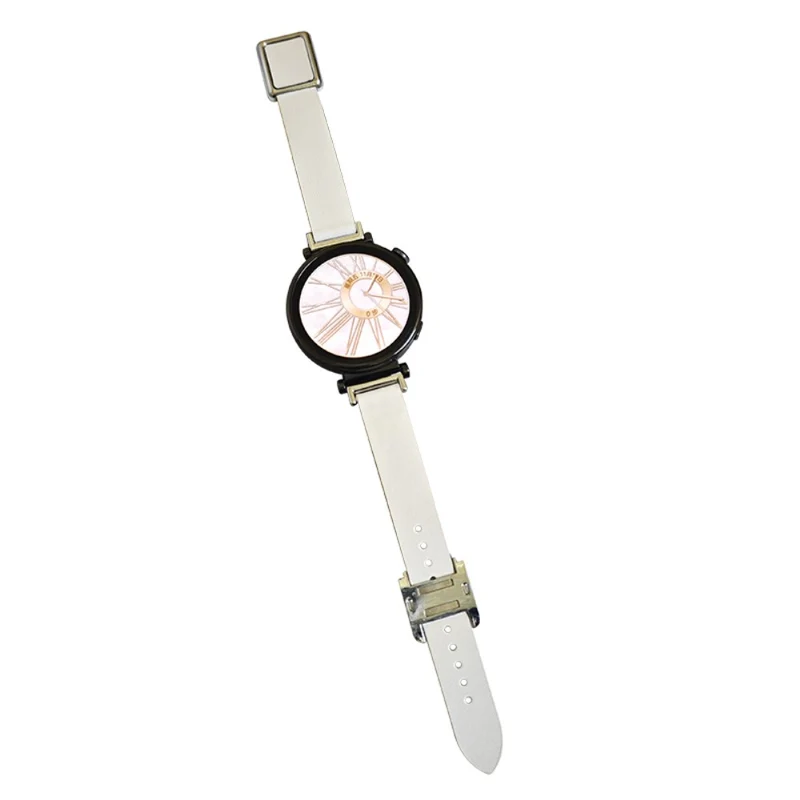 18mm Universal Smart Watch Band Leather Strap Replacement with Square Buckle - Light Pink