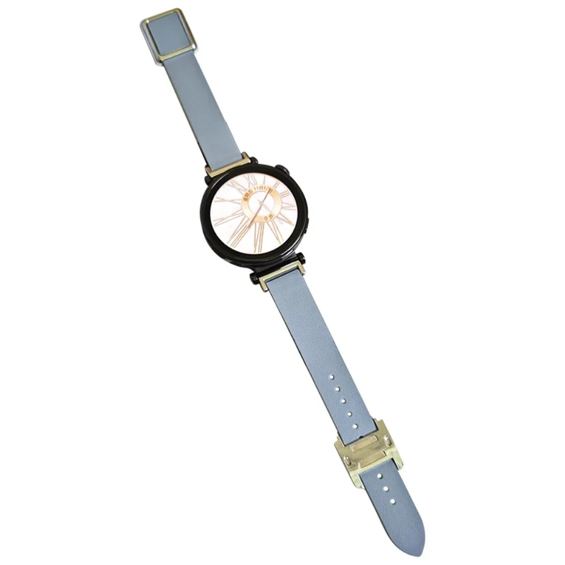 18mm Universal Smart Watch Band Leather Strap Replacement with Square Buckle - Light Pink