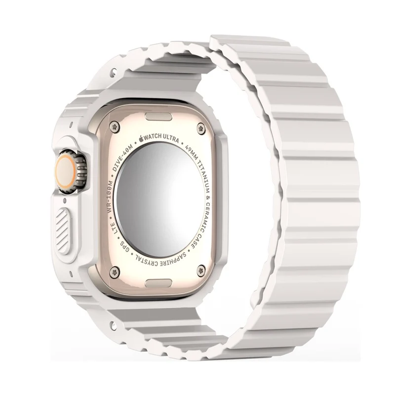 DUX DUCIS OA Series One-piece Watchband Apple Watch Ultra / Ultra 2 49mm Watch Strap with Case - Starlight