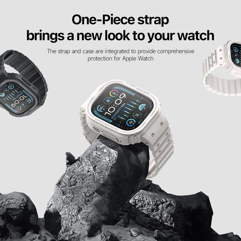 DUX DUCIS OA Series One-piece Watchband Apple Watch Ultra / Ultra 2 49mm Watch Strap with Case - Starlight