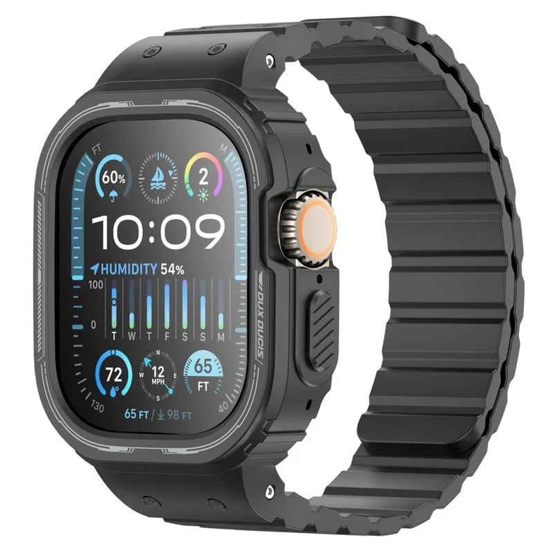 DUX DUCIS OA Series One-piece Watchband Apple Watch Ultra / Ultra 2 49mm Watch Strap with Case - Starlight