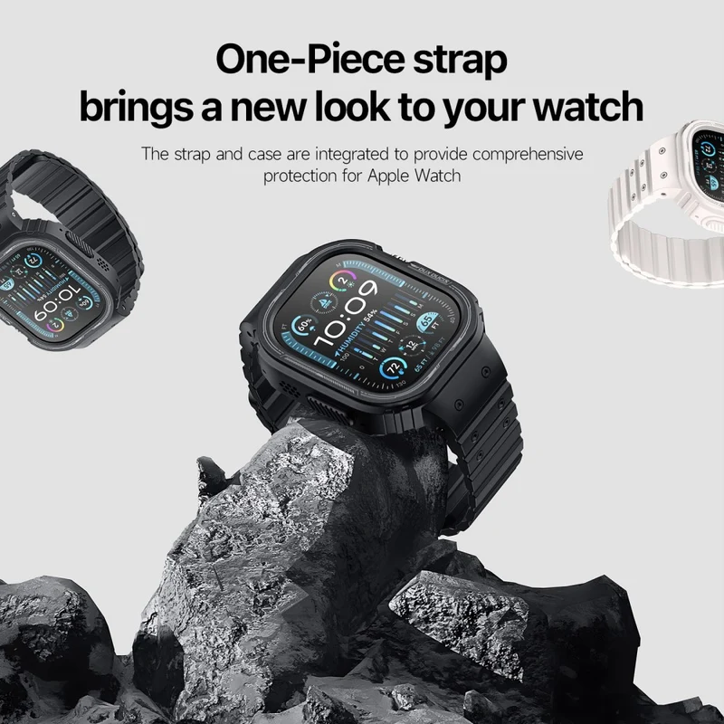 DUX DUCIS OA Series One-piece Watchband Apple Watch Ultra / Ultra 2 49mm Watch Strap with Case - Starlight