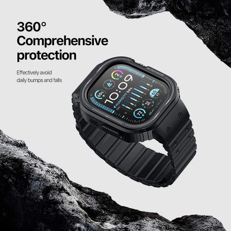 DUX DUCIS OA Series One-piece Watchband Apple Watch Ultra / Ultra 2 49mm Watch Strap with Case - Starlight