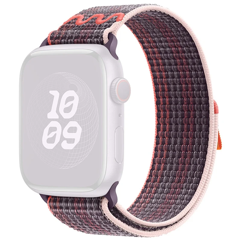 KALEBOL Apple Watch Series 49mm - 45mm - 44mm - 42mm Universal Nylon Watch Band - Dark Green+Orange
