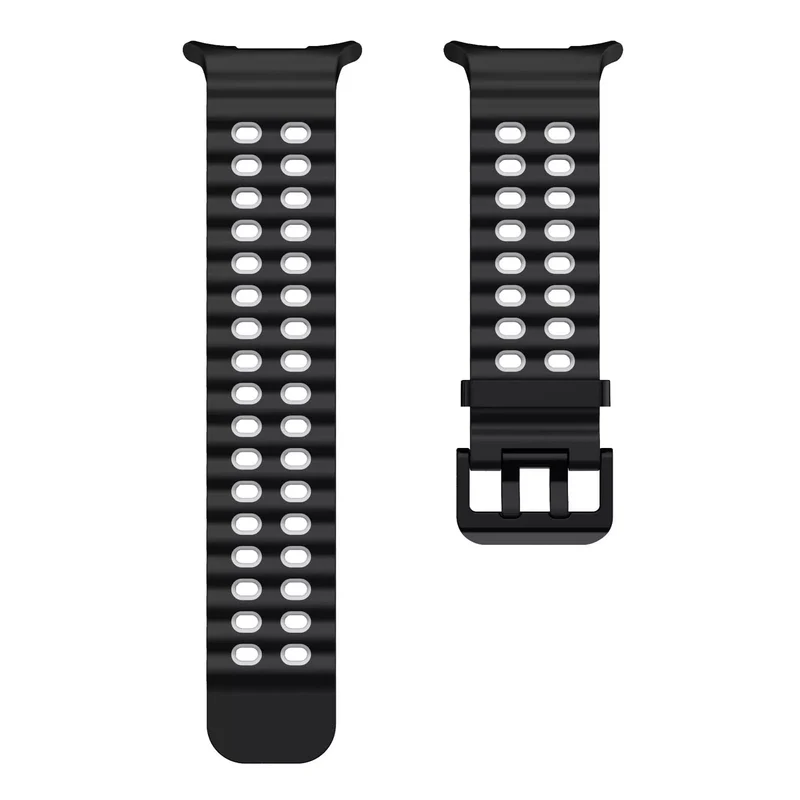 Samsung Galaxy Watch Ultra 2 Wave Silikonarmband Duo (Schwarz/Grau)