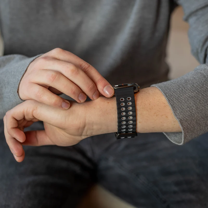 Samsung Galaxy Watch Ultra 2 Wave Silikonarmband Duo (Schwarz/Grau)