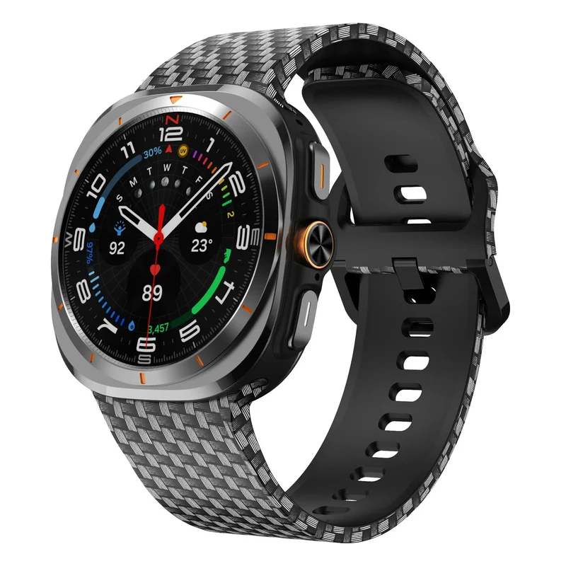 Samsung Galaxy Watch Ultra 2 Silikonarmband mit Print (Carbon Fiber)