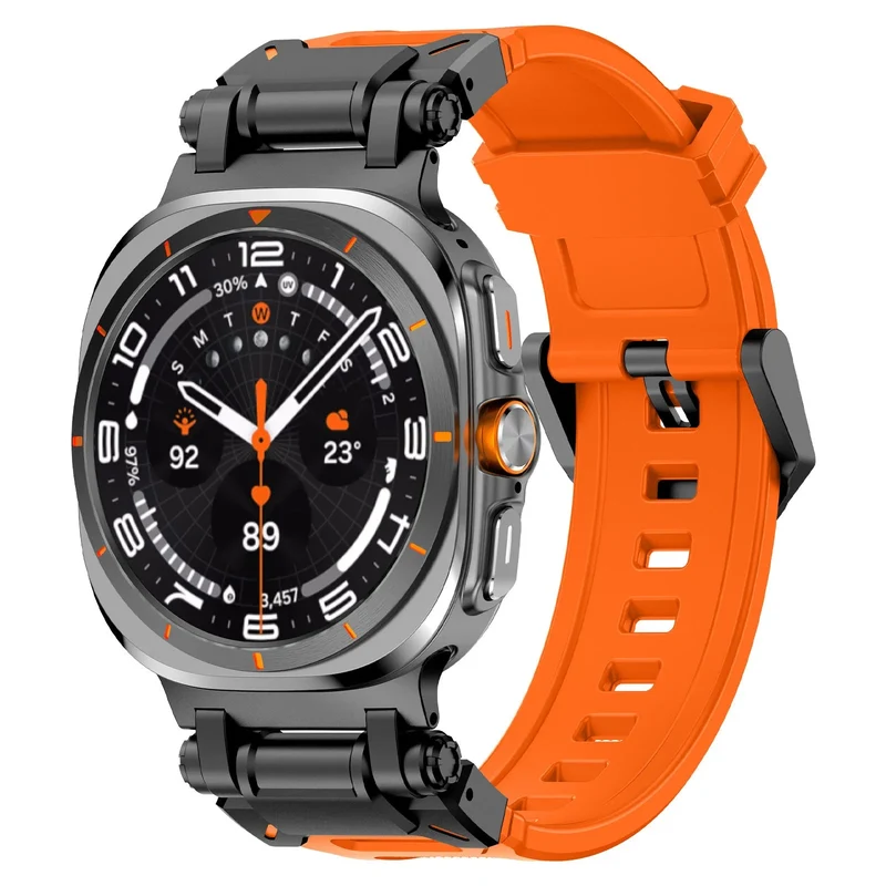 Samsung Galaxy Watch Ultra 2 Silikonarmband 'Explorer' (Orange/Schwarz)