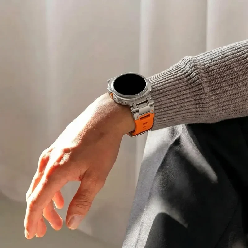Samsung Galaxy Watch Ultra 2 Silikonarmband 'Explorer' (Orange/Titan)