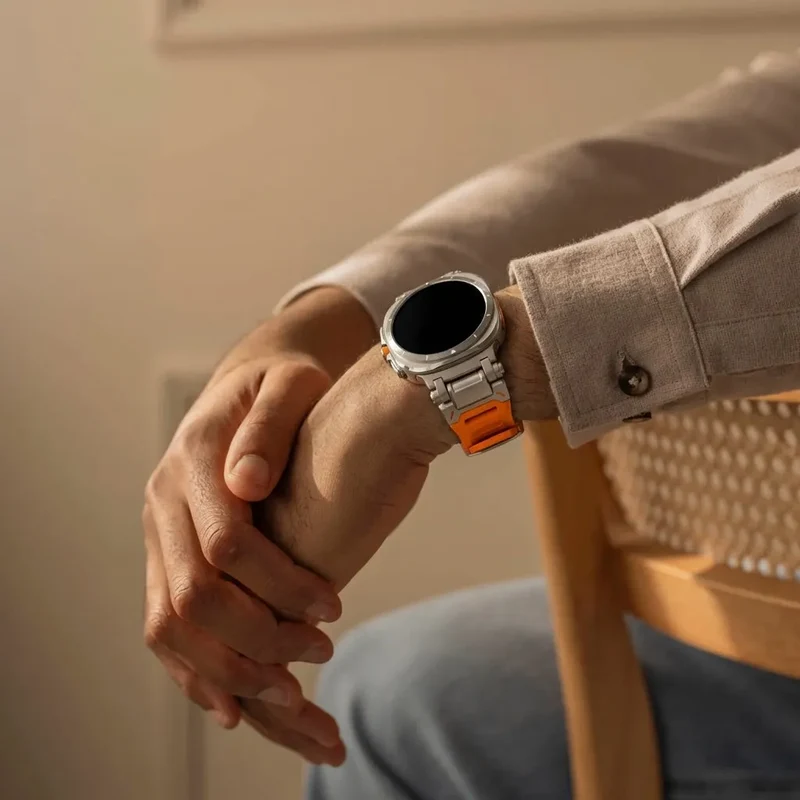 Samsung Galaxy Watch Ultra 2 Silikonarmband 'Explorer' (Orange/Titan)