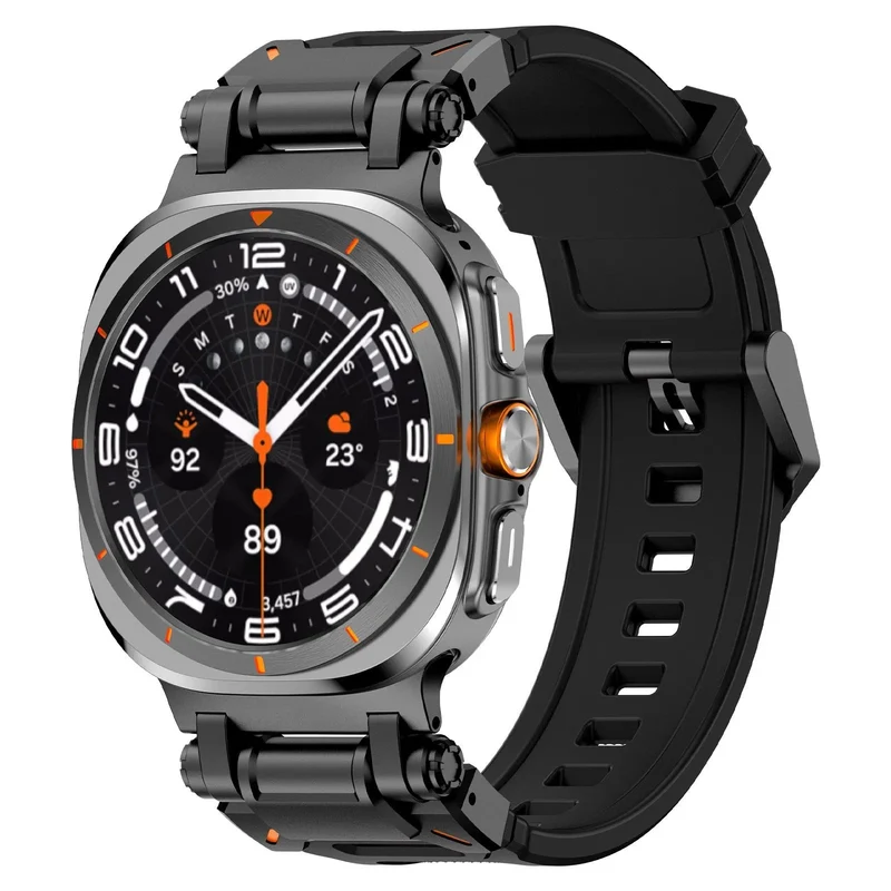 Samsung Galaxy Watch Ultra 2 Silikonarmband 'Explorer' (Schwarz mit Schwarz)
