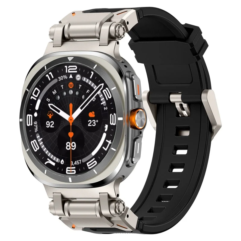 Samsung Galaxy Watch Ultra 2 Silikonarmband 'Explorer' (Schwarz mit Titan)