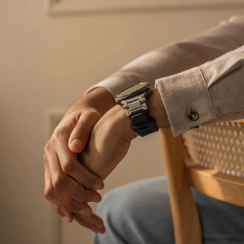 Samsung Galaxy Watch Ultra 2 Silikonarmband 'Explorer' (Schwarz mit Titan)
