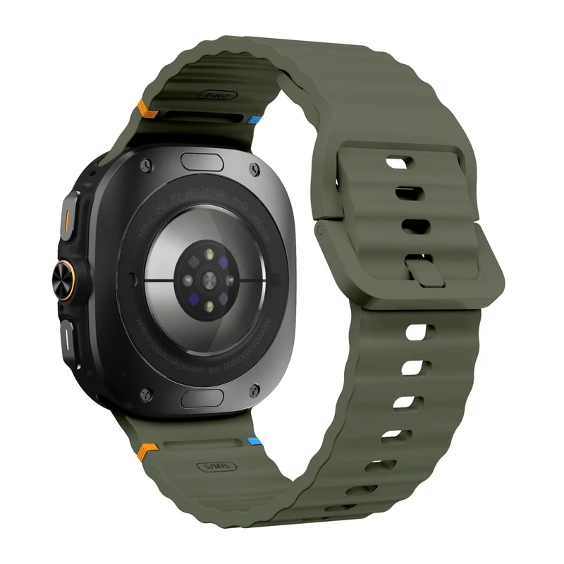 Samsung Galaxy Watch Ultra 2 Wave Silikonarmband (Armeegrün)