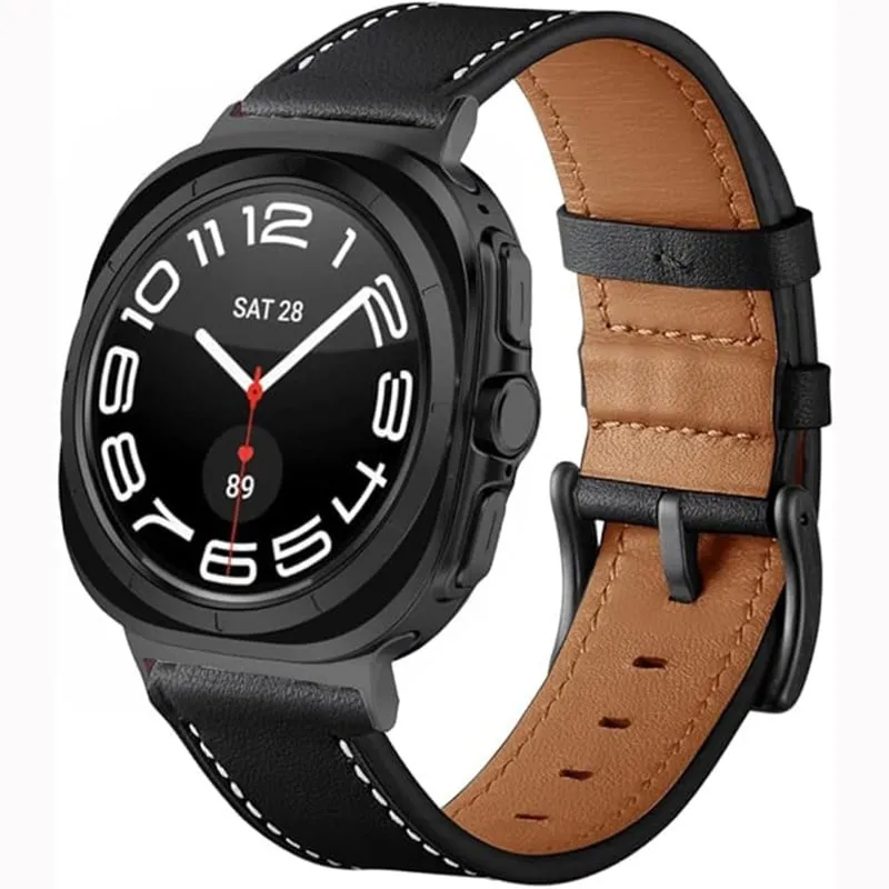 Samsung Galaxy Watch Ultra 2 Lederarmband (Schwarz)