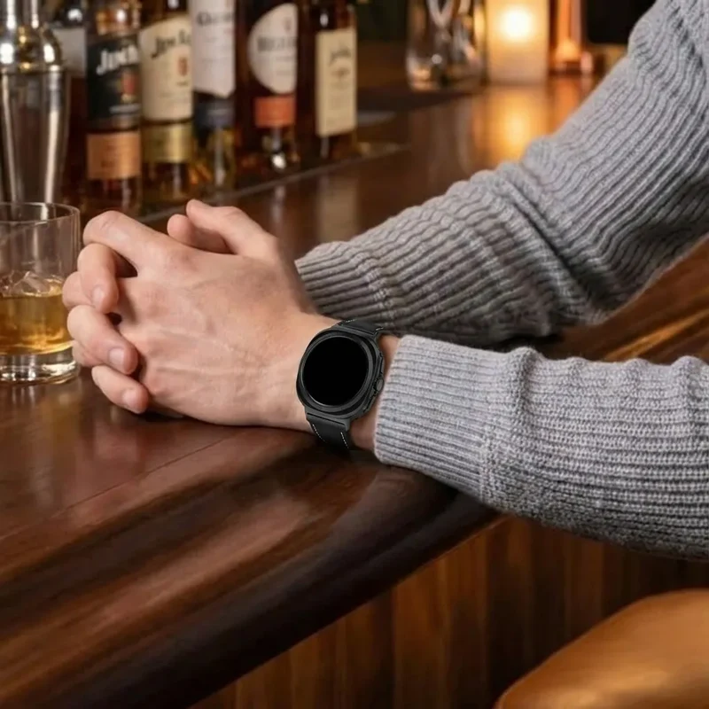 Samsung Galaxy Watch Ultra 2 Lederarmband (Schwarz)