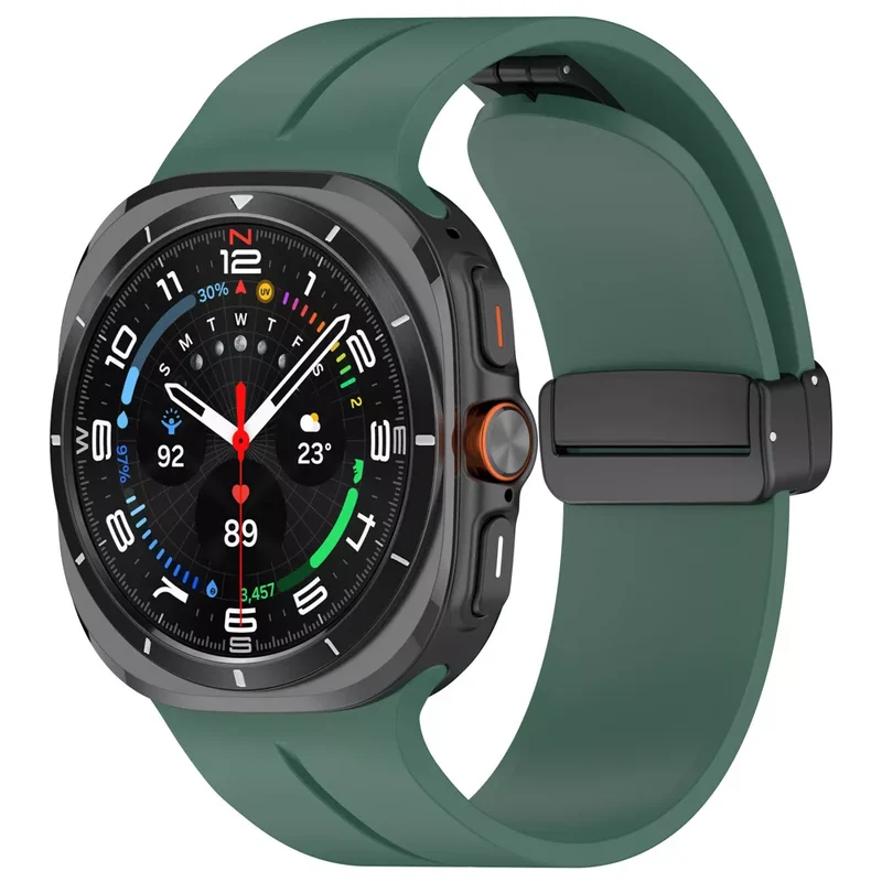 Samsung Galaxy Watch Ultra 2 D-Schnalle Silikonarmband (Dunkelgrün)