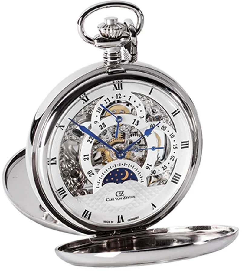 Carl von Zeyten Schutter CvZ0038SL Taschenuhr • Skelettiertes Zifferblatt • Handaufzug