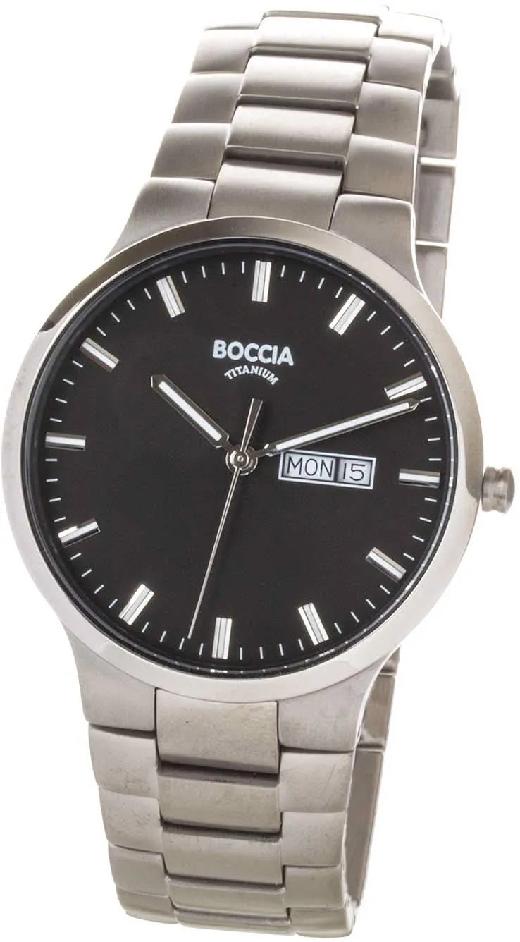 Boccia 3638-03 Herrenuhr - Reintitan - Antiallergisch