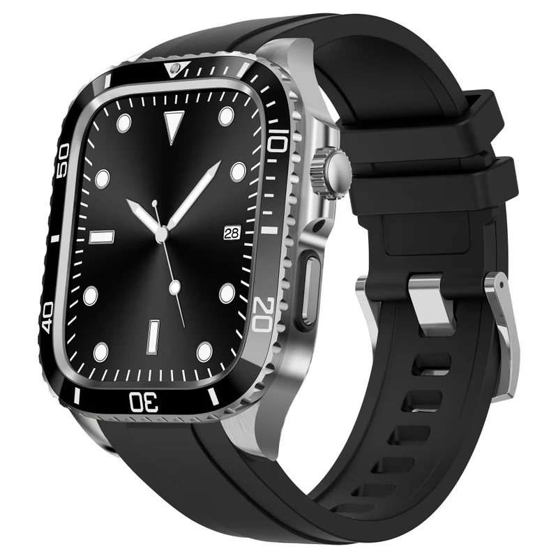 Apple Watch Series 49mm - 45mm - 44mm - 42mm Universal Scratch Resistant Replacement Strap with Stainless Steel Watch Case