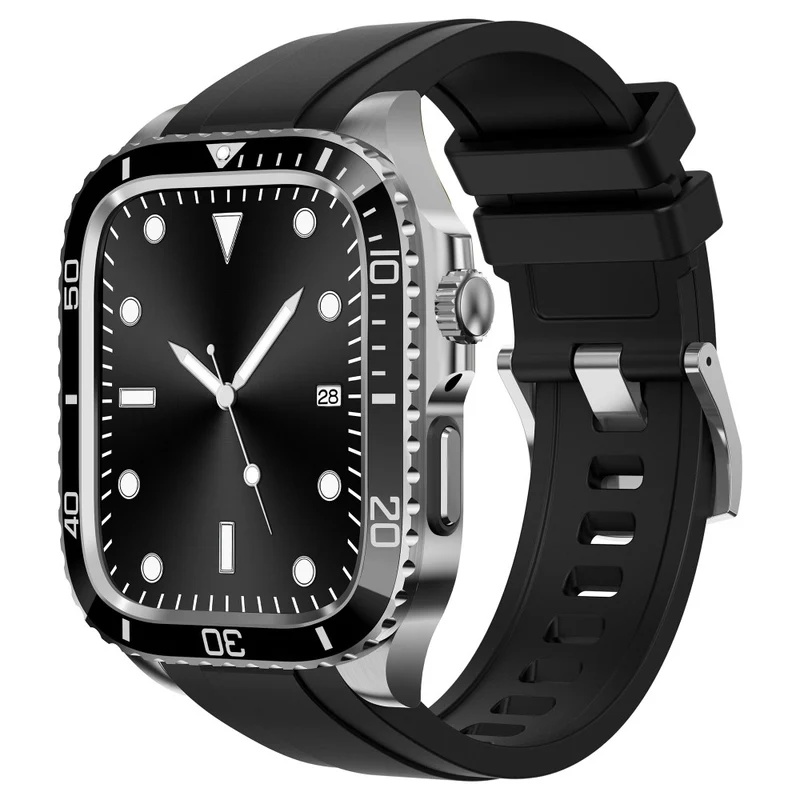 Apple Watch Series 49mm - 45mm - 44mm - 42mm Universal Scratch Resistant Replacement Strap with Stainless Steel Watch Case