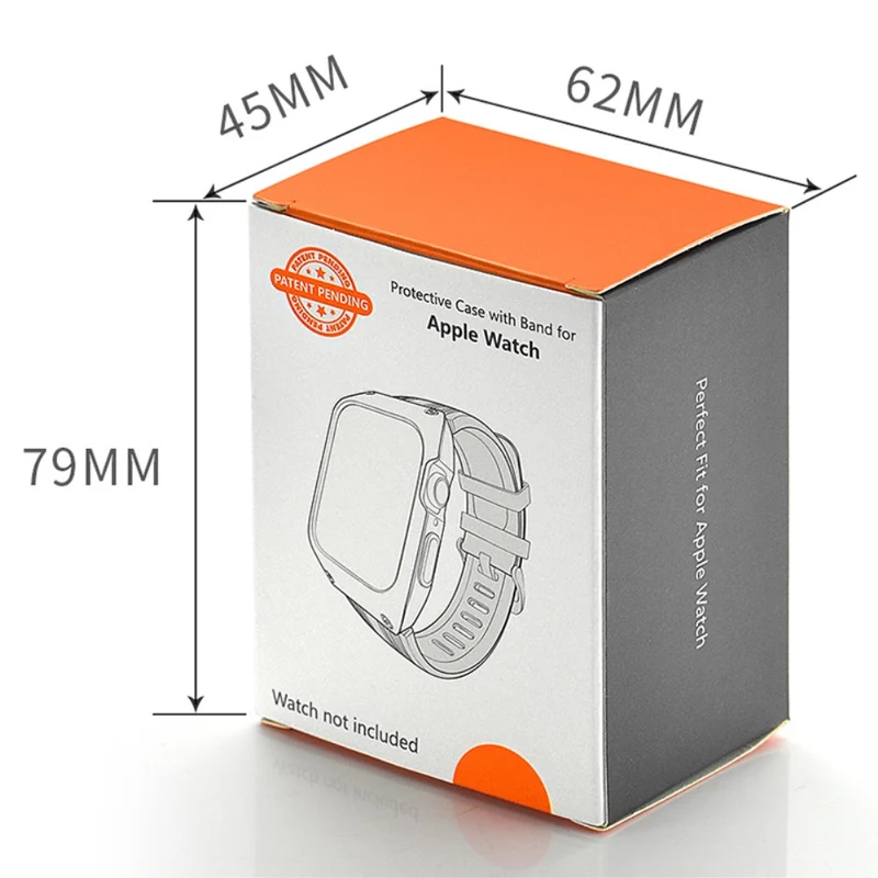 Apple Watch Series 49mm - 45mm - 44mm - 42mm Universal Integrated Watch Band with Flexible Watch Case and Screen Protector