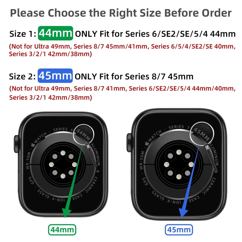 Apple Watch Series 49mm - 45mm - 44mm - 42mm Universal Integrated Watch Band with Flexible Watch Case and Screen Protector