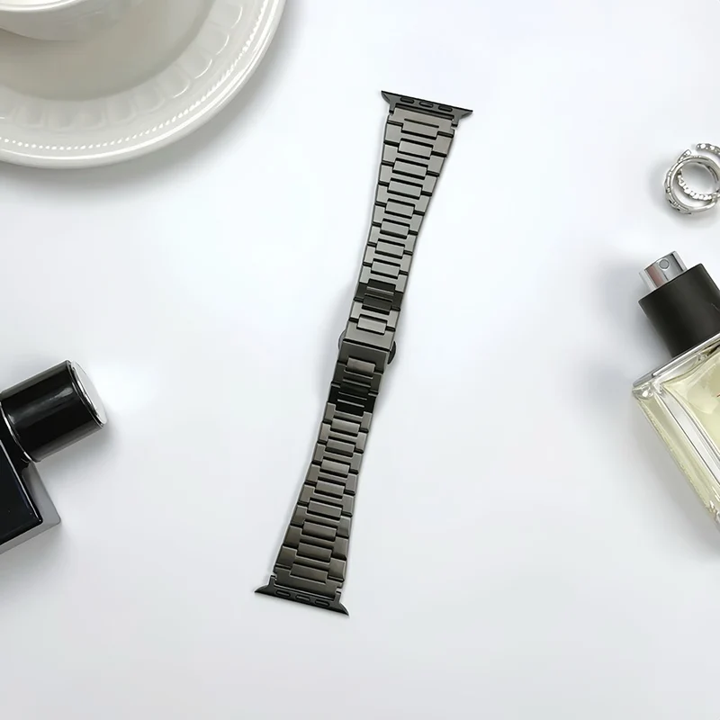 Apple Watch 49mm / 45mm / 44mm / 42mm Metal Watch Strap - Titanium Black