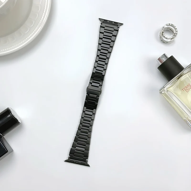 Apple Watch 49mm / 45mm / 44mm / 42mm Metal Watch Strap - Titanium Black
