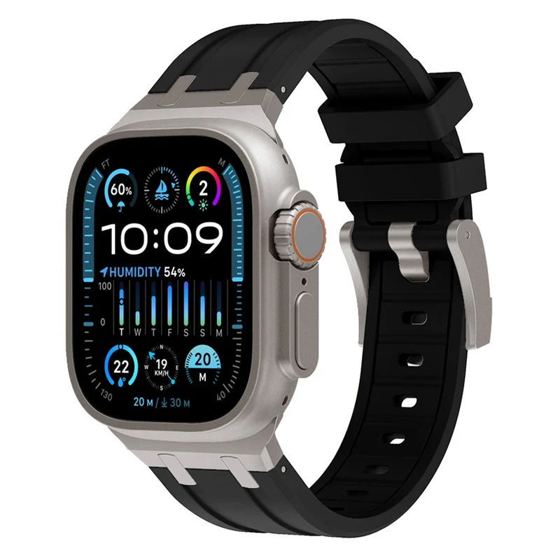 Apple Watch 49mm / 45mm / 44mm / 42mm Liquid Silicone Band - Titanium Black
