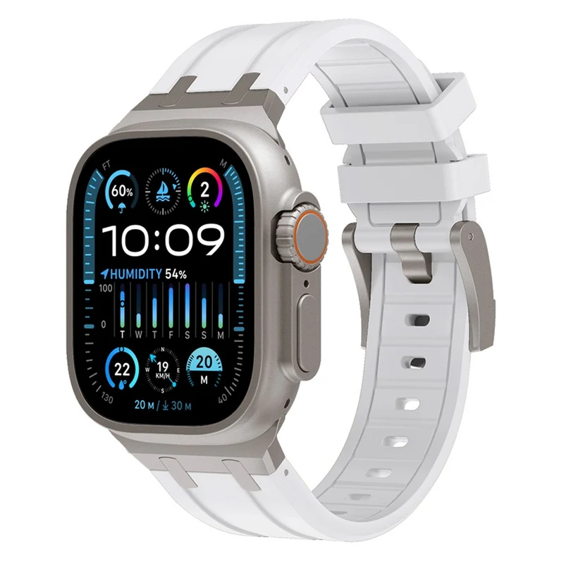 Apple Watch 49mm / 45mm / 44mm / 42mm Liquid Silicone Band - Titanium Black