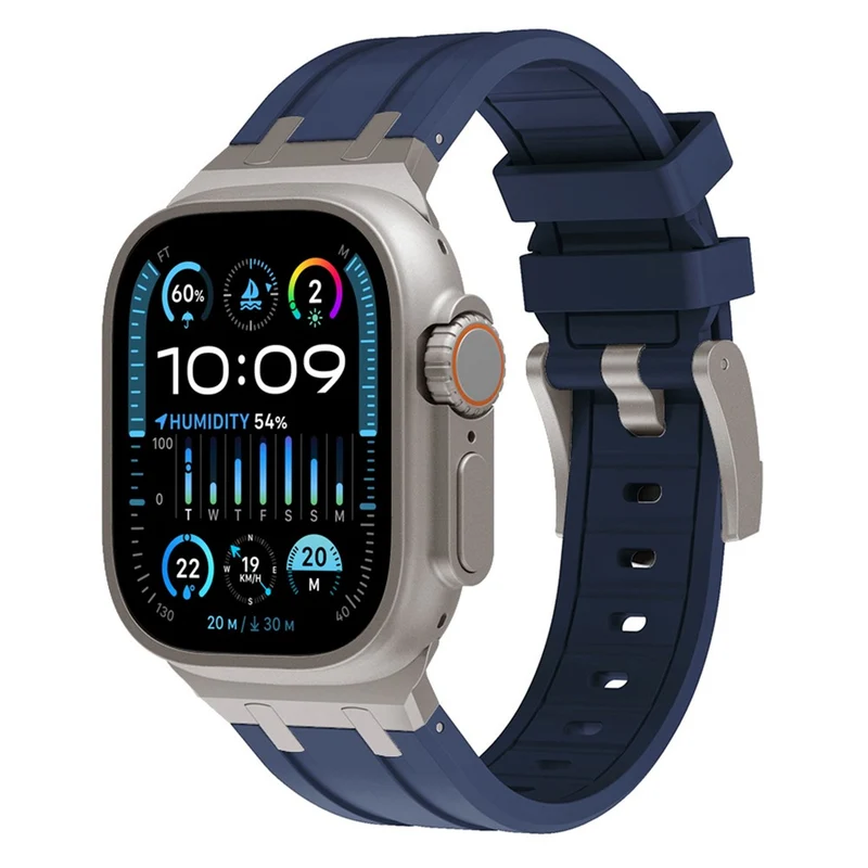Apple Watch 49mm / 45mm / 44mm / 42mm Liquid Silicone Band - Titanium Black