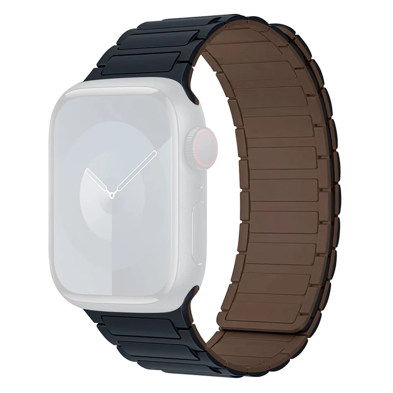 Apple Watch 49mm / 45mm / 44mm / 42mm Silicone Wrist Strap - Indigo Blue+Grey