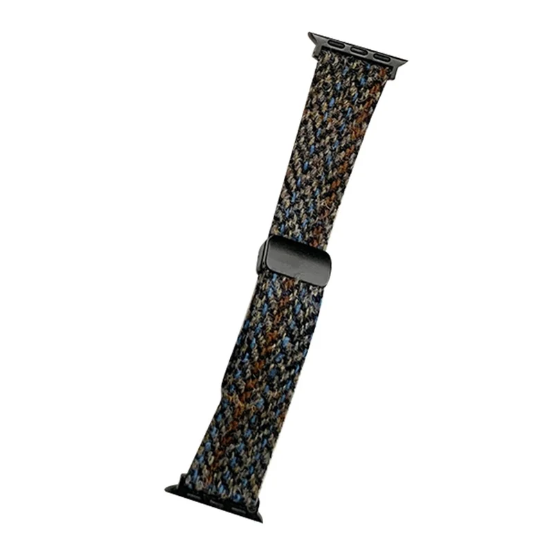 Woolen Strap Apple Watch 49mm / 45mm / 44mm / 42mm Watch Band - Coffee+Black