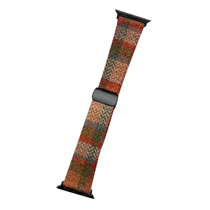 Woolen Strap Apple Watch 49mm / 45mm / 44mm / 42mm Watch Band - Coffee+Black