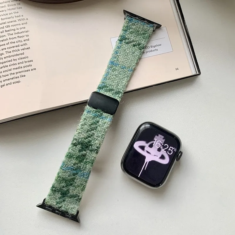 Woolen Strap Apple Watch 49mm / 45mm / 44mm / 42mm Watch Band - Coffee+Black