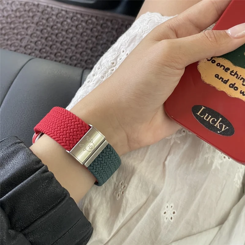 Apple Watch Series 41mm / 40mm / 38mm Nylon Watch Band - Red+Blue