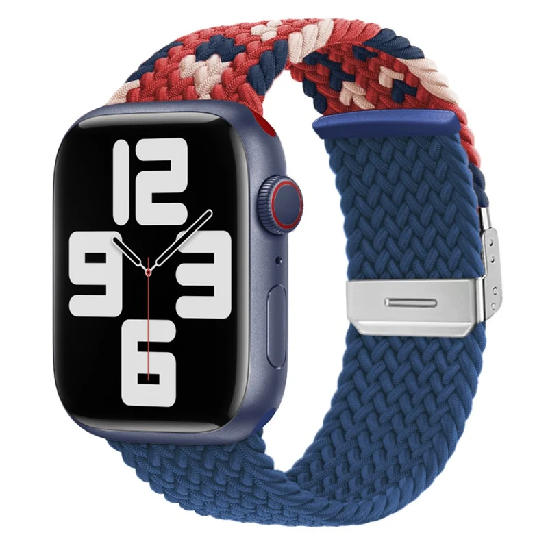 Apple Watch Series 41mm / 40mm / 38mm Nylon Watch Band - Red+Blue