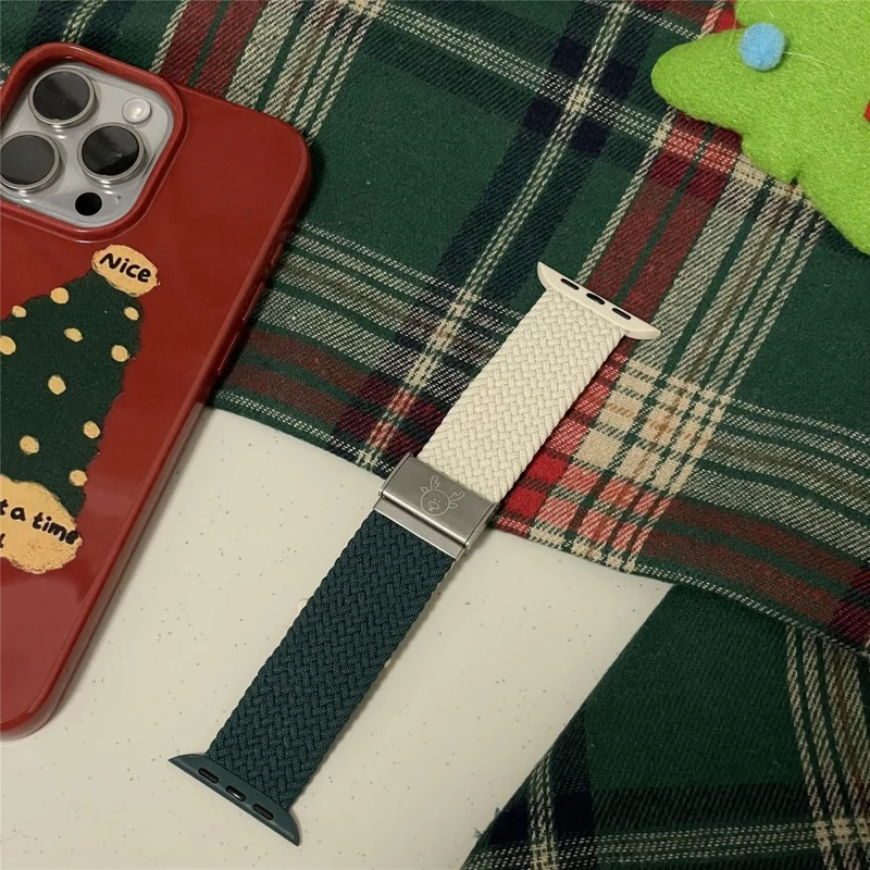 Apple Watch Series 41mm / 40mm / 38mm Nylon Watch Band - Red+Blue