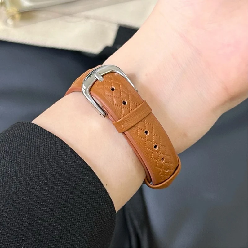 Apple Watch Series 41mm / 40mm / 38mm Cowhide Leather Watch Band - Light Brown