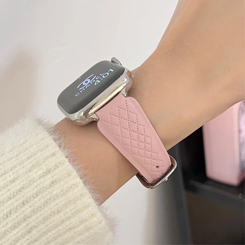 Apple Watch Series 41mm / 40mm / 38mm Cowhide Leather Watch Band - Light Brown