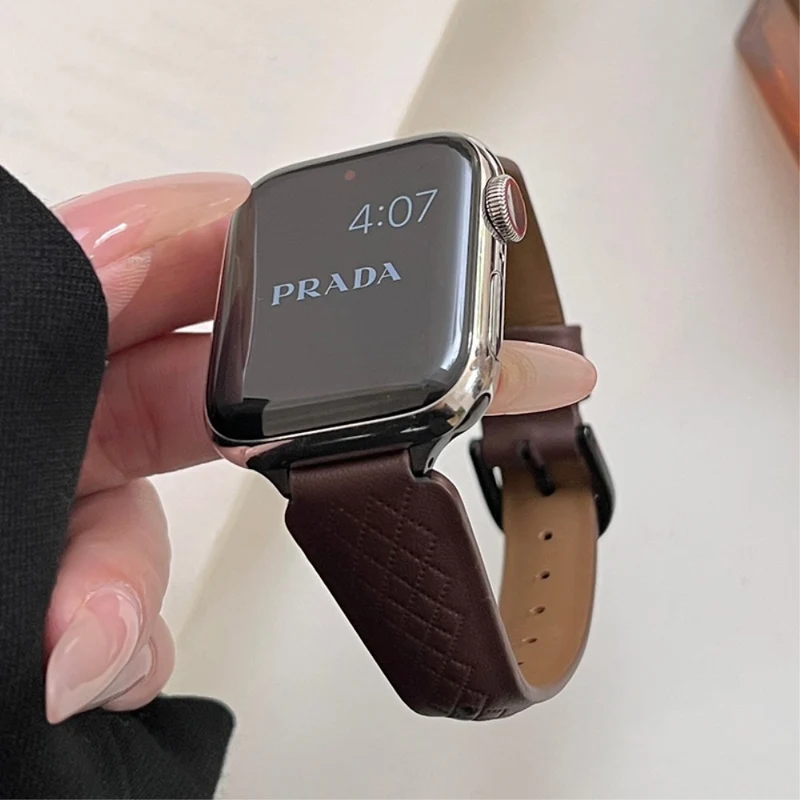 Apple Watch Series 41mm / 40mm / 38mm Cowhide Leather Watch Band - Light Brown