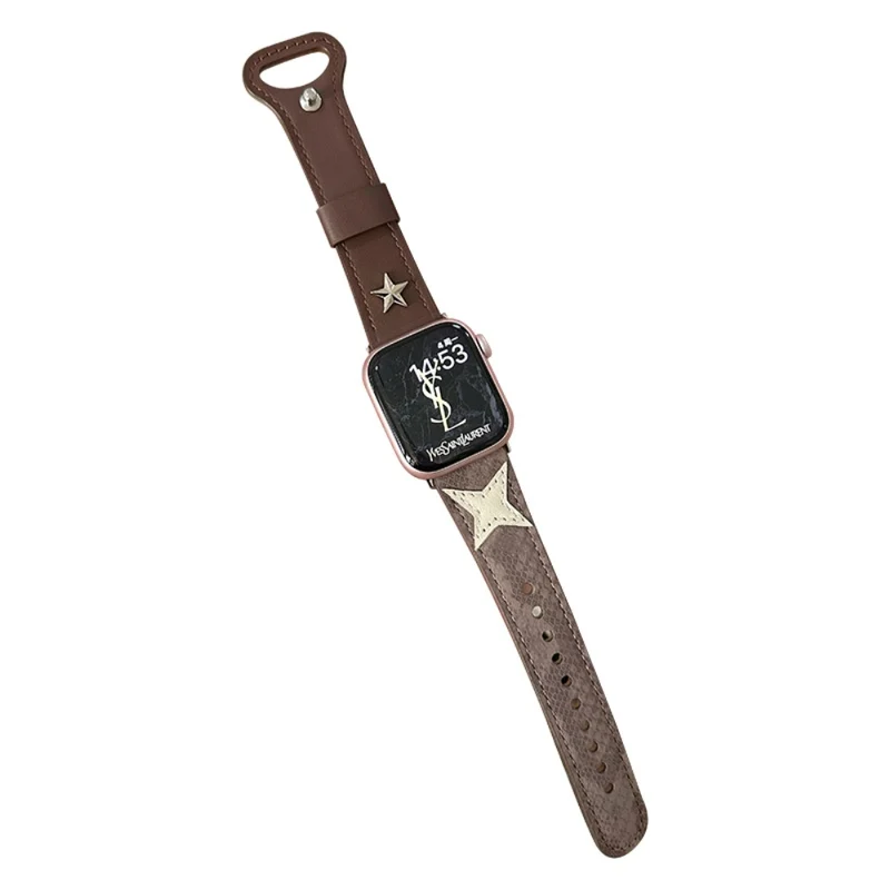 Apple Watch Series 41mm / 40mm / 38mm Microfiber Leather Watch Band - Brown / Beige