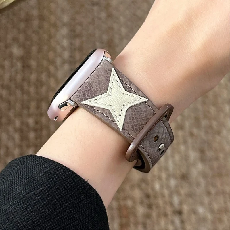 Apple Watch Series 41mm / 40mm / 38mm Microfiber Leather Watch Band - Brown / Beige