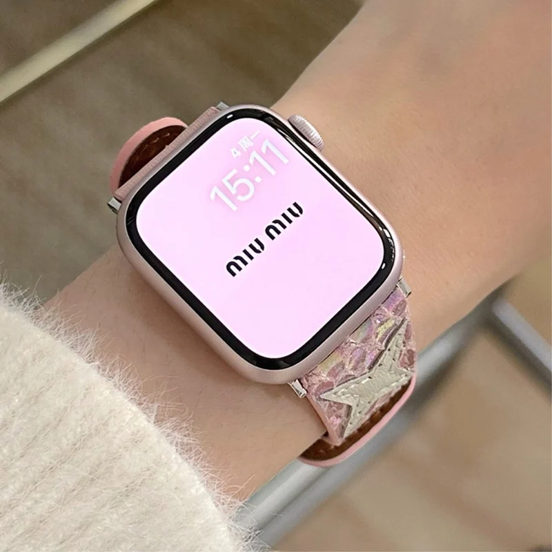 Apple Watch Series 41mm / 40mm / 38mm Microfiber Leather Watch Band - Brown / Beige