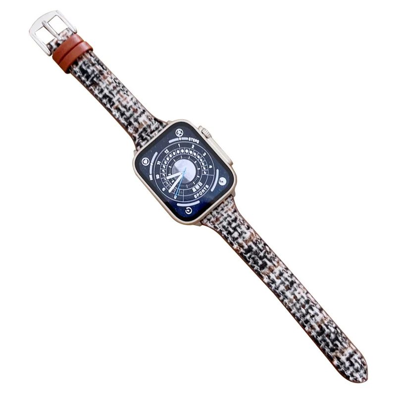 Apple Watch Series 41mm / 40mm / 38mm Woolen Watch Band - Coffee / White
