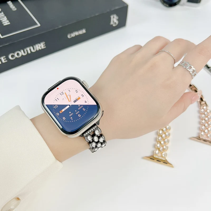 Apple Watch Series 41mm / 40mm / 38mm Rhinestone Decor Watch Band