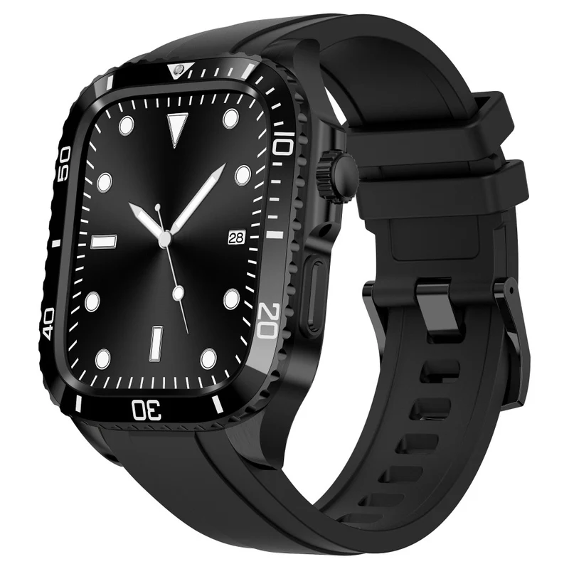 Apple Watch Series 49mm - 45mm - 44mm - 42mm Universal Scratch Resistant Strap with Stainless Steel Watch Case